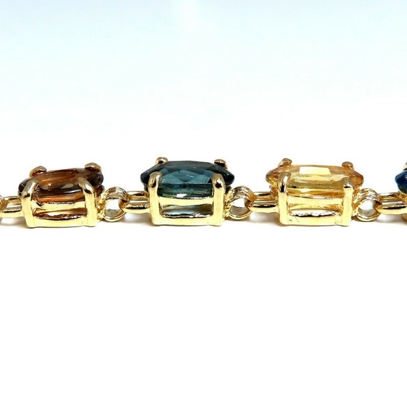 18.20Ct Natural MultiColor Sapphire Bracelet 14Kt – Avis  18.20Ct Natural MultiColor Sapphire Bracelet 14Kt